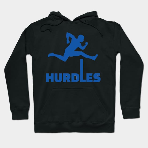 HURDLES blue Hoodie by Athletics Inc